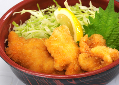 ヒラメのフライ丼