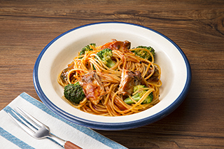 SABA TOMATOとブロッコリーのスパゲッティ