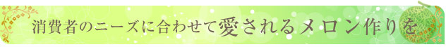 消費者のニーズに合わせて愛されるメロン作り