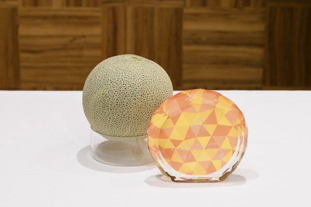 「KING＆QUEENコンテスト2024」赤肉メロンの部ゴールドマイスター賞受賞メロン